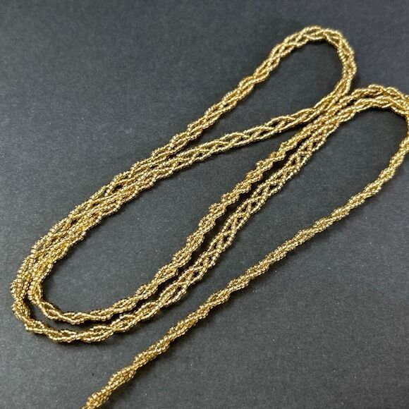 Vtg Gold Metallic Clutch Purse Handbag w/Beaded Shoulder Strap Option - Picture 12 of 12